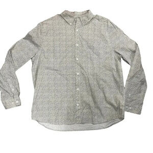 NWT Express Dress Shirt Men’s XL‎ Floral Long Sleeve Button Down Yellow Navy